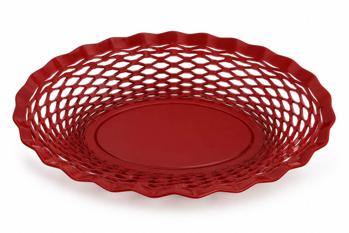 Roger Orfèvre Brotkorb oval 25 × 18 cm – Rot