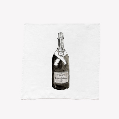 Série Limitée Louise – Stoffserviette Champagne – Weiß
