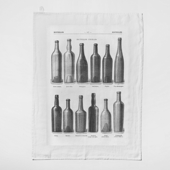 Série Limitée Louise – Geschirrtuch Le Vin – Weiß