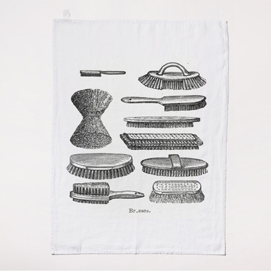 Série Limitée Louise – Geschirrtuch Les Brosses – Weiß